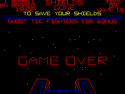 Star Wars: The Empire Strikes Back (ZX Spectrum) screenshot: Game over