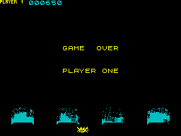 Invaders (ZX Spectrum) screenshot: Game over