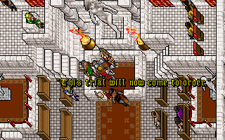 Ultima VII: Part Two - Serpent Isle (DOS) screenshot: The trial of Dupre