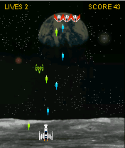 Fraxxon (J2ME) screenshot: Starting the game.