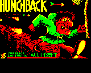 Hunchback (BBC Micro) screenshot: Loading screen.
