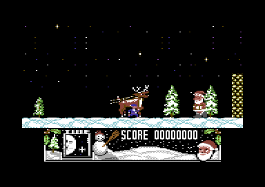 The Official Father Christmas (Commodore 64) screenshot: This is where I take the sleigh parts.