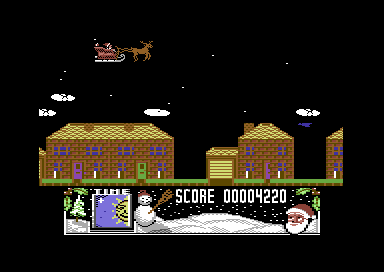 The Official Father Christmas (Commodore 64) screenshot: Delivering to Europe.