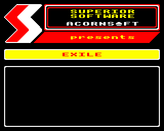 Exile (Electron) screenshot: Only a standard Superior software loading screen for this version.