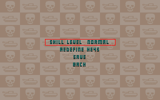 Annihilator Tank (DOS) screenshot: Game options include redefining keys