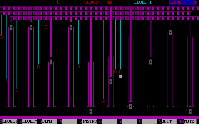 Tommy's Stompers (DOS) screenshot: Game over! Caught by a spider