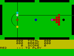 Snooker (ZX Spectrum) screenshot: Game start