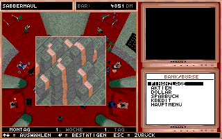 Transworld (DOS) screenshot: At the bank