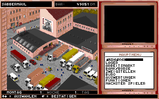 Transworld (DOS) screenshot: Main menu