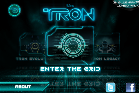 Tron (iPhone) screenshot: Core Menu