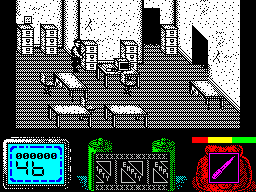 Vendetta (ZX Spectrum) screenshot: Its vast in here!, room after room... lots of exploring to be done.