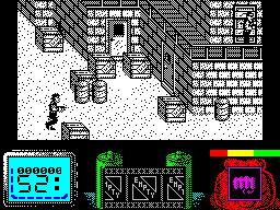 Vendetta (ZX Spectrum) screenshot: Remember this door from the start?