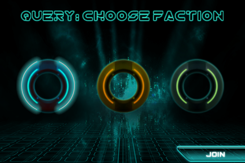 Tron (iPhone) screenshot: Select faction