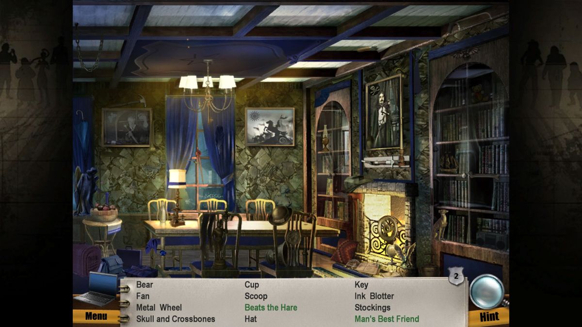 Unlikely Suspects (Windows) screenshot: The game is mainly a hidden object game