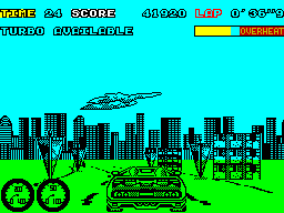 Turbo Out Run (ZX Spectrum) screenshot: Reset back on road