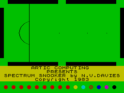 Snooker (ZX Spectrum) screenshot: Title