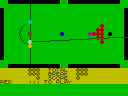 Snooker (ZX Spectrum) screenshot: Position cue