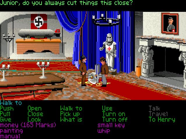 Indiana Jones and the Last Crusade: The Graphic Adventure (Windows) screenshot: That was a close call... too close