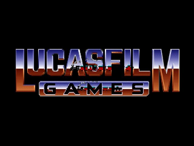Indiana Jones and the Last Crusade: The Graphic Adventure (Windows) screenshot: LucasrArts logo with a train from the intro passing through it