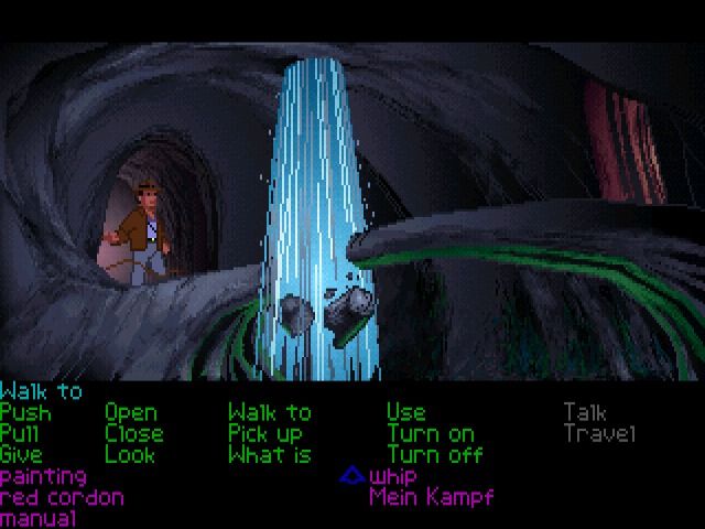 Indiana Jones and the Last Crusade: The Graphic Adventure (Windows) screenshot: Draining an underground cistern