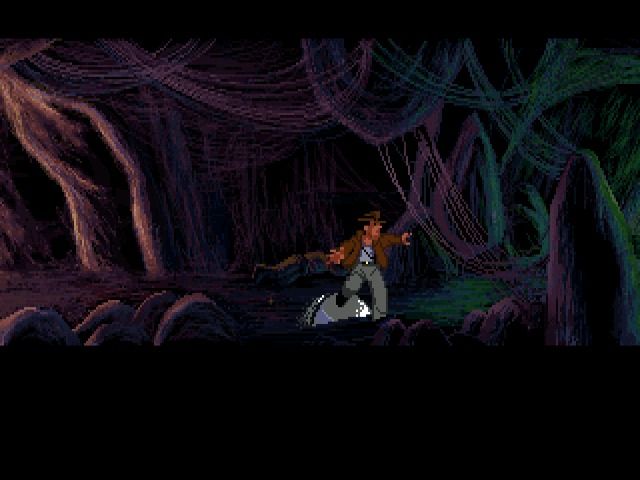 Indiana Jones and the Last Crusade: The Graphic Adventure (Windows) screenshot: Passing the first trap