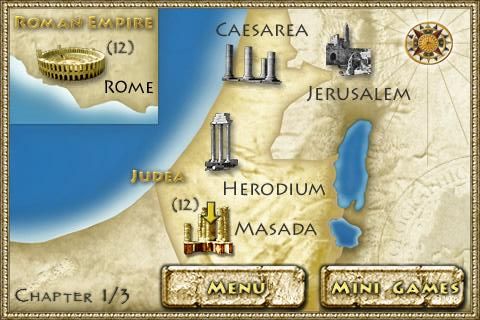 Herod's Lost Tomb (iPhone) screenshot: Locations map