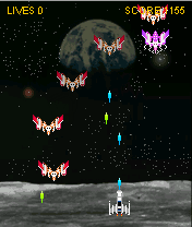 Fraxxon (J2ME) screenshot: As you progress, enemies become larger and tougher.