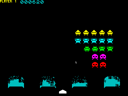 Invaders (ZX Spectrum) screenshot: Getting closer