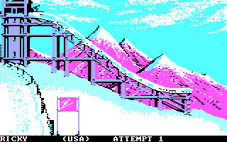 Winter Games (PC Booter) screenshot: Ski Jump.
