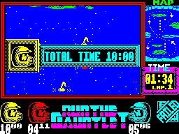 Run the Gauntlet (ZX Spectrum) screenshot: Times up