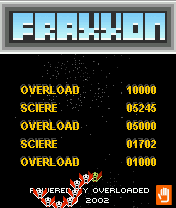 Fraxxon (J2ME) screenshot: High score screen