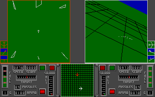 SkyChase (Amiga) screenshot: Crashed to land with F-15 Eagle