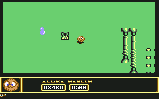 Puffy's Saga (Commodore 64) screenshot: In level 5, many obstacles remain invisible until touched.