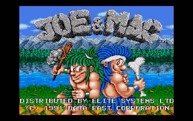 Joe & Mac: Caveman Ninja (DOS) screenshot: Title Screen.