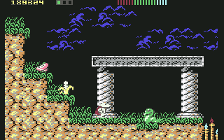 Impossamole (Commodore 64) screenshot: The Amazonian forest