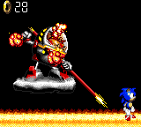 Sonic Blast (Game Gear) screenshot: Sonic beats him again when will he ever learn
