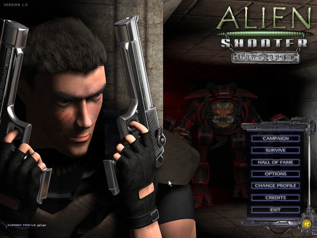 Alien Shooter: Revisited (Windows) screenshot: Main menu