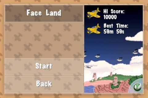 MiniSquadron (iPhone) screenshot: Face Land