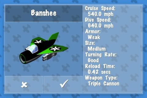 MiniSquadron (iPhone) screenshot: Banshee - jets