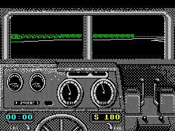 Gunboat (ZX Spectrum) screenshot: Pilot practice. This allows the player to drive around a bit