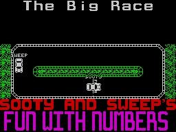 Sooty's Fun With Numbers (ZX Spectrum) screenshot: Sooty wins ! There's the usual 'Well Done' message and the player is returned to the main menu