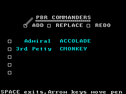 Gunboat (ZX Spectrum) screenshot: The default position for the captain's pencil is 'Redo'