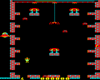 Jet Power Jack (Electron) screenshot: Level two: Almost everything is deadly to touch. Even the edges of the platforms!