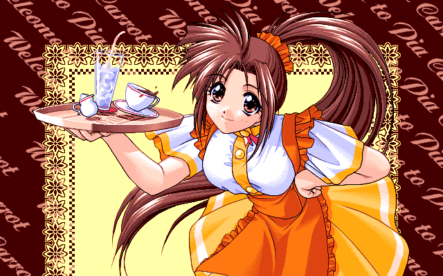 Pia Carrot e Yōkoso!! (PC-98) screenshot: Yup, orange is so my style