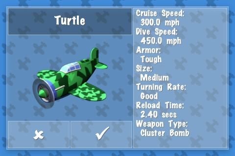 MiniSquadron (iPhone) screenshot: Turtle - cluster bomb