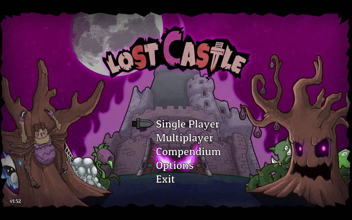 Lost Castle (Windows) screenshot: Main menu