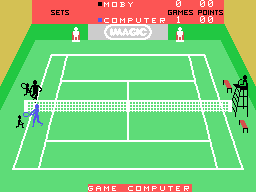 Tournament Tennis (ColecoVision) screenshot: Game set goes to the computer