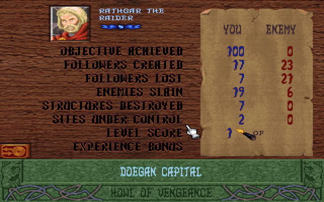 Blood & Magic (DOS) screenshot: Mission completed!