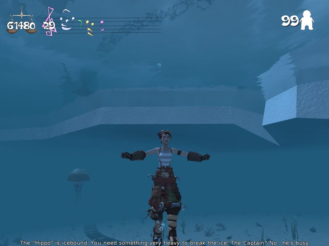 Cargo! The Quest for Gravity (Windows) screenshot: Underwater.