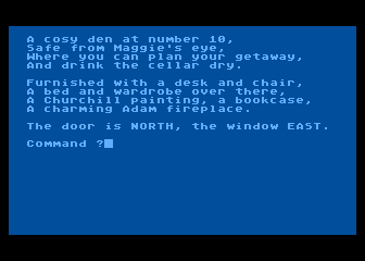 Denis Through the Drinking Glass (Atari 8-bit) screenshot: Starting location